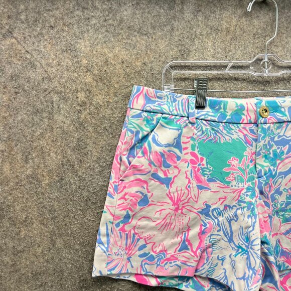 Lilly Pulitzer Callahan Shorts Women 8 Multi Color Sea Life Print Cotton Blend - Picture 3 of 11
